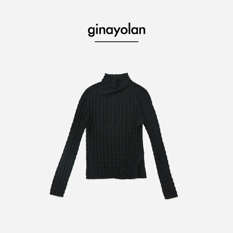 GINAYOLAN/瑾颜【肌底衫】意大利进口超细羊毛爱M仕半高领打底衫