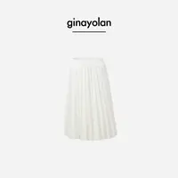 GINAYOLAN/瑾颜【重工】意大利进口面料针织百褶半身裙GY4490