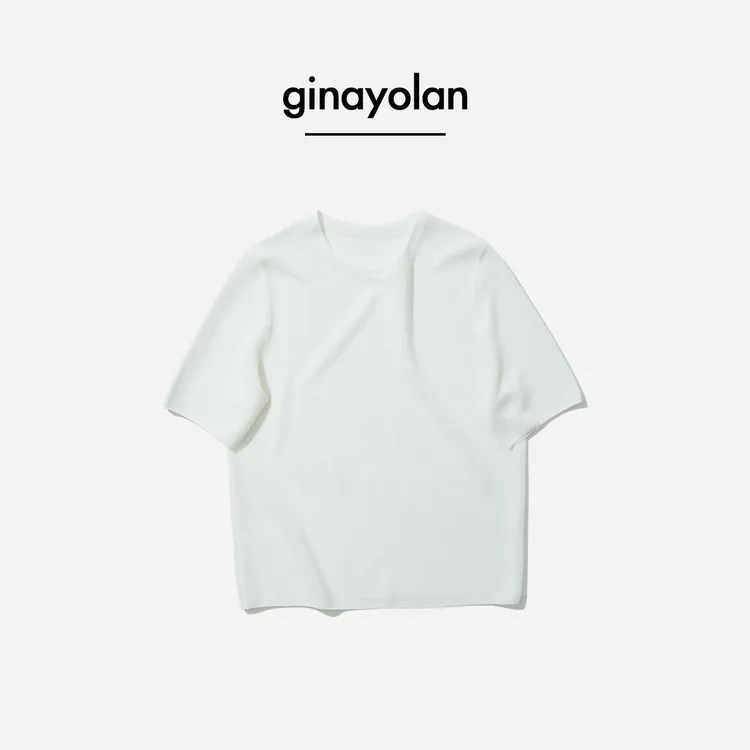 GINAYOLAN/瑾颜【醋酸T】凉爽显瘦简约天花板短袖简约百搭纯色夏季