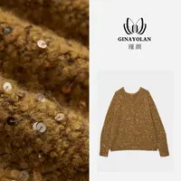 GINAYOLAN/瑾颜【奢系列】意大利进口小香专属工厂重工珠片套头衫