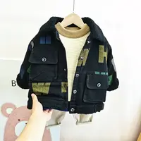 男童冬装加绒棉衣2022新款儿童洋气中小童宝宝棉服加厚夹克外套潮