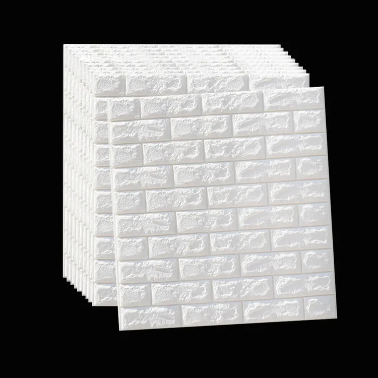 复古防水防潮3d立体墙贴泡沫砖纹墙纸自粘装饰贴纸理发服装店壁纸