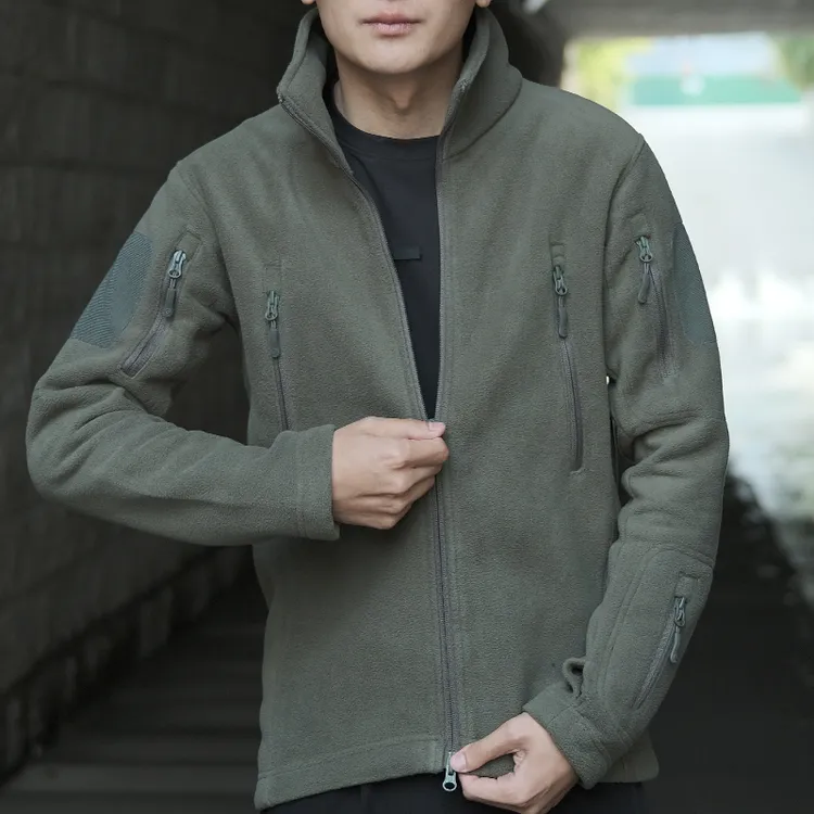 昂垦户外战术抓绒衣男外套双面摇粒绒开衫保暖御寒内胆加厚卫衣服