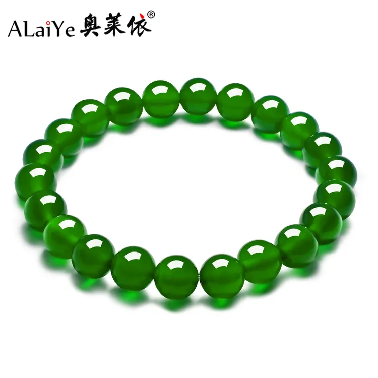 绿色天然玛瑙手链女单三圈散佛珠串男水晶情侣民族风本命年首饰品