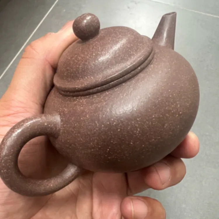 宜兴原矿紫砂壶水平壶大水潭天青泡茶壶茶具球壶青灰泥手制紫泥