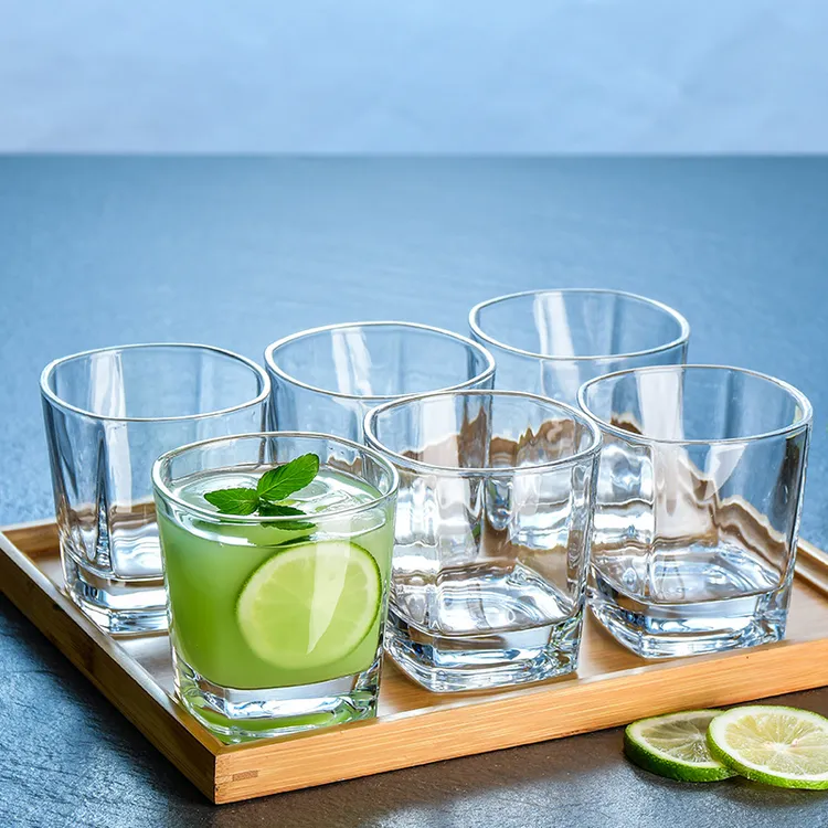 6只装欧式家用加厚无铅透明玻璃杯喝水杯耐热茶杯创意简约洋酒杯