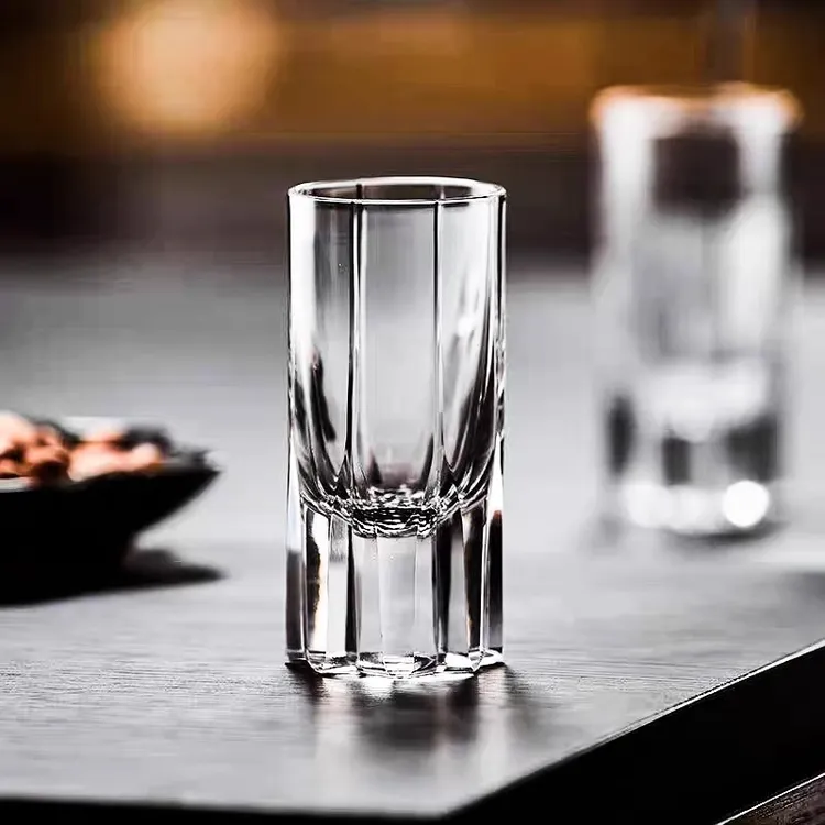 星芒玻璃杯切子杯30ML家用白酒杯轻奢高档送礼子弹杯