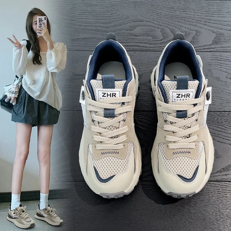 ZHR/则则复古老爹鞋女2025年新款学生厚底跑步鞋时尚轻盈阿甘鞋女