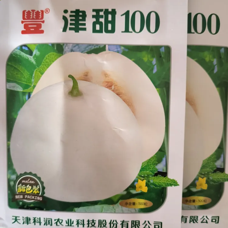 津甜100薄皮甜瓜种子糖度高口感好脆甜香高产天津科润所育种包装