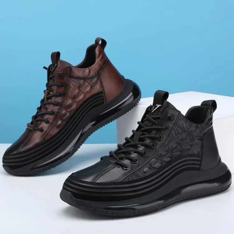 【莆田系】2025秋季男士休闲男鞋潮流新款皮面百搭潮鞋时尚耐磨防滑