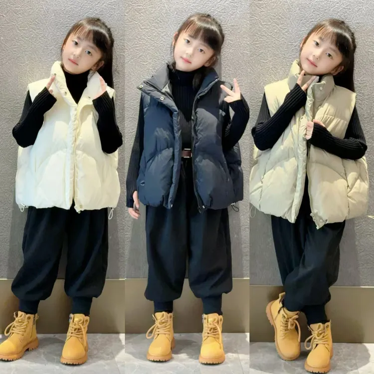 亲子马甲2025秋冬男女童童装百搭羽绒马甲