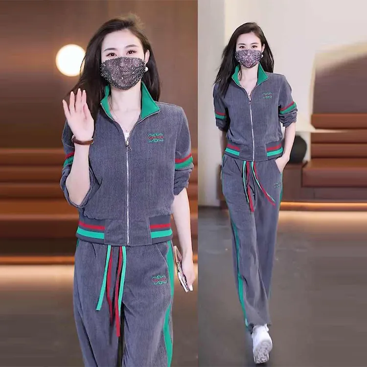 休闲时尚套装春秋装2025新款今年流行洋气职业减龄女装运动两件套商品图