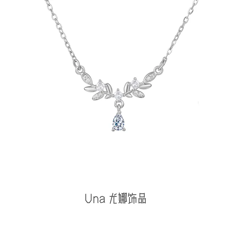 钛钢项链 Una 钛钢项链 月桂花项链女简约锁骨链双11爆款轻奢