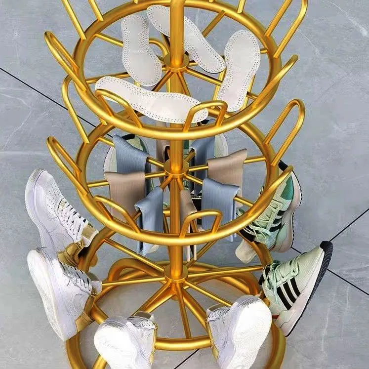 创意鞋架晒鞋架简易家用室外阳台落地悬挂晾晒架拖鞋架旋转置物架