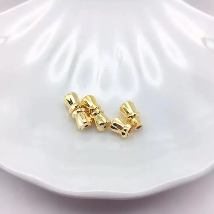 铜合金吊坠 diy饰品14k包金螺丝扣花生项链扣首饰扣【铬色花生扣】