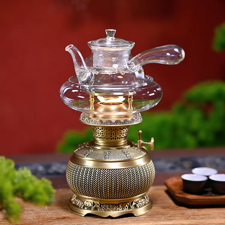 丝焰茶灯【大麦】黄铜煮茶炉潮汕空气灯麦穗大卖好寓意烧水炉套装