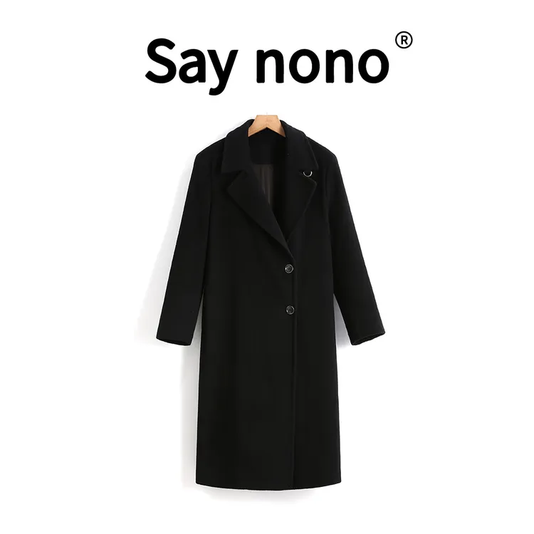 懒猫nono│Saynono 实穿主义＿100%绵羊毛高端单面呢大衣 /SY58001