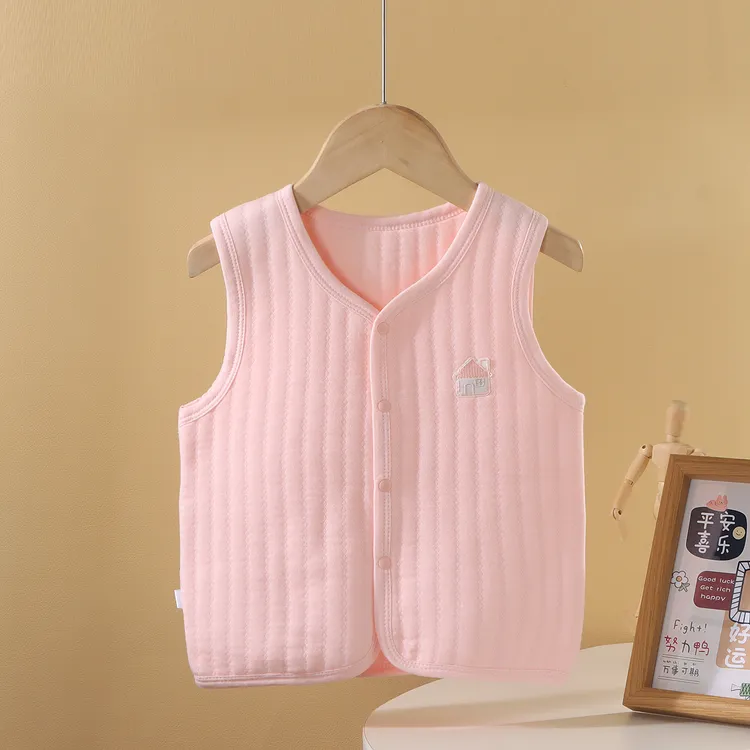 A类婴幼儿保暖马甲男女儿童纯棉无骨坎肩宝宝夹棉背心秋冬季马夹