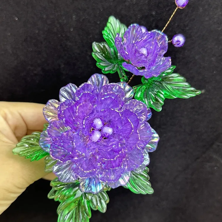 大桌摆枫叶炫彩牡丹花手工材料包五层【小雪手工推荐】