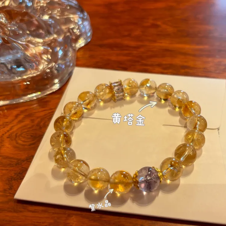 【吸米霸王】天然黄水晶黄塔晶手链水晶手串原创设计10mm左右