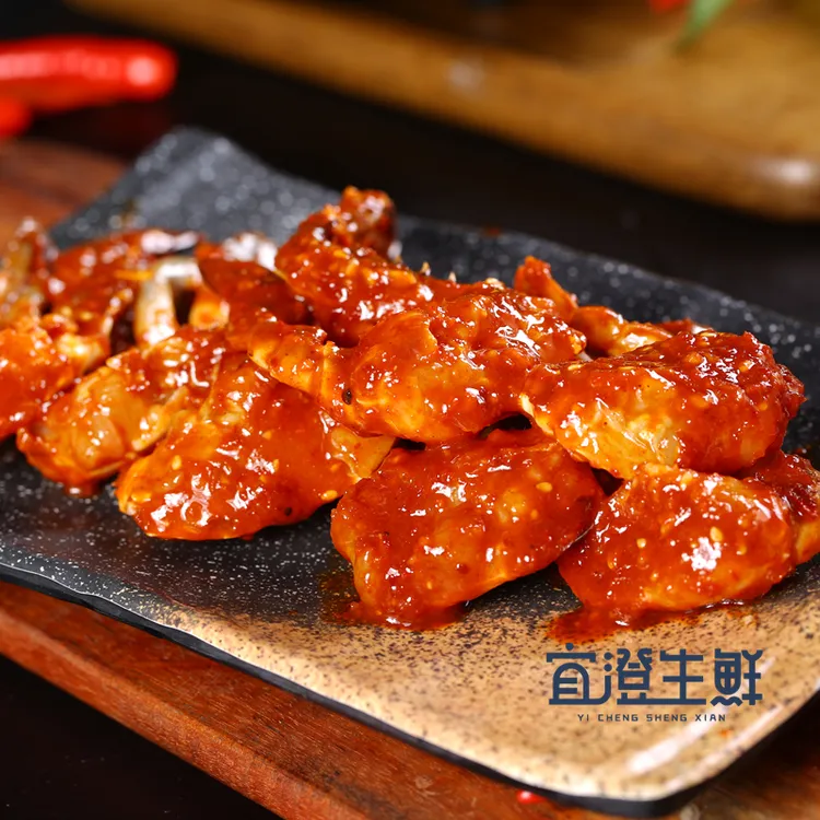 顺丰包邮韩式辣酱蟹块生呛蟹块泰式甜辣酱蟹块350g*3盒 冷冻保存