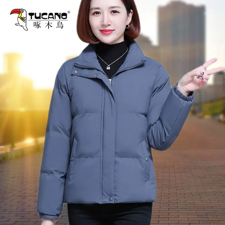 【官方品牌】啄木鳥加厚女冬季2024年新款大码外套妈妈棉袄时尚棉衣