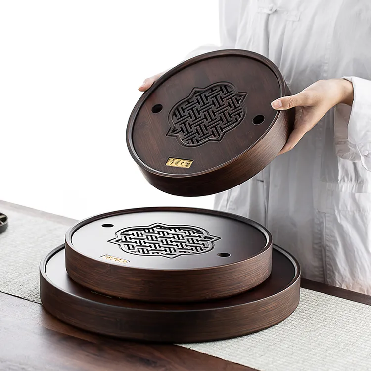 茶喜坊茶盘轻奢现代家用小型托盘储水式底托创意干泡功夫茶海竹制