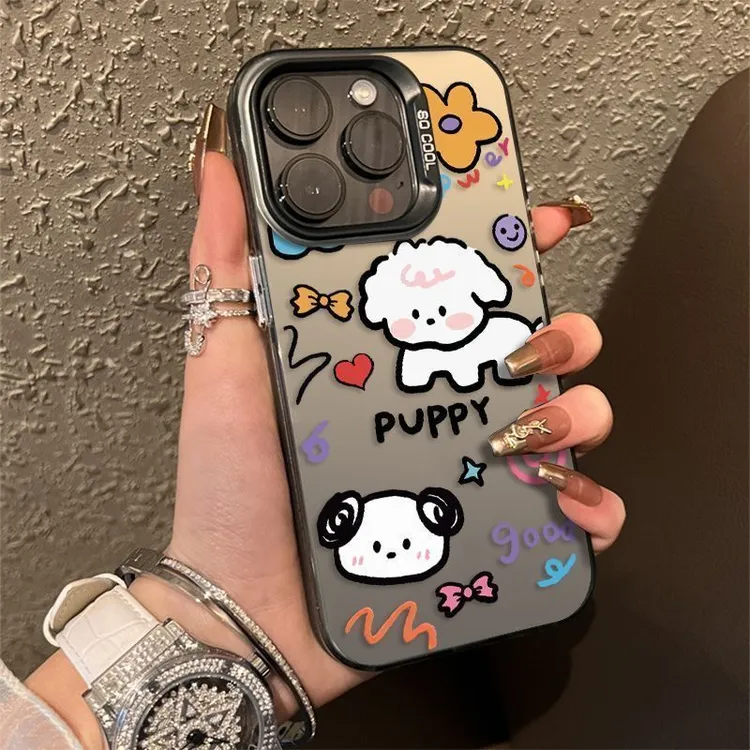 卡通小狗适用华为oppo荣耀vivo小米苹果13手机壳14防摔15硬11潮12
