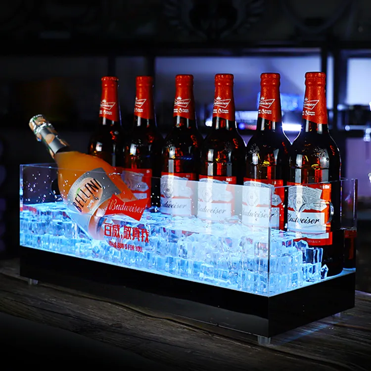 亚克力led发光冰桶香槟桶ktv酒吧啤酒桶家用塑料创意发光冰桶户外