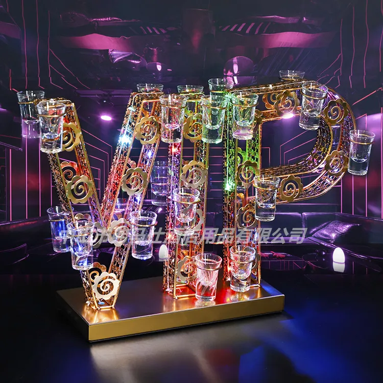酒吧KTV发光鸡尾酒杯架LED创意子弹杯酒架一口杯烈酒杯架VIP杯架