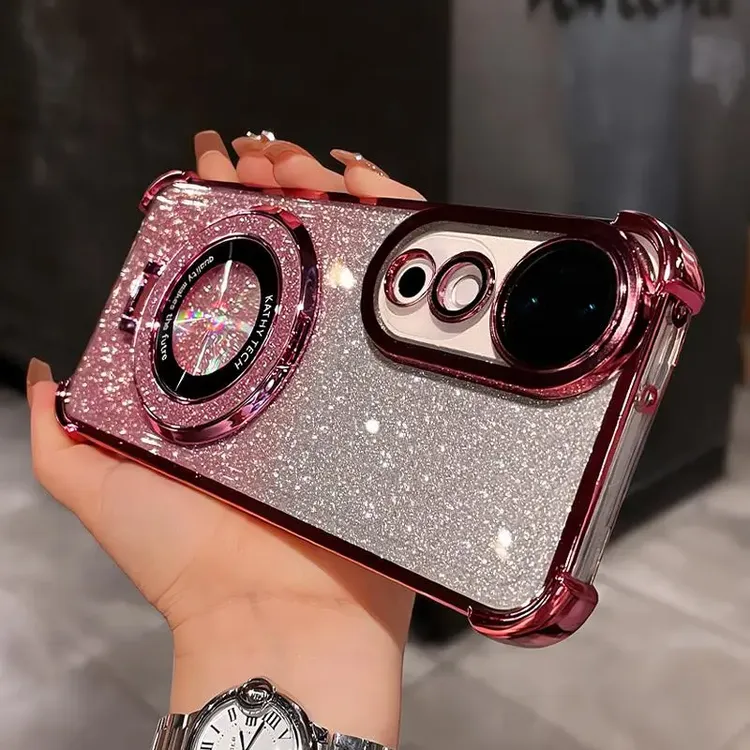 闪粉支架气囊防摔适用vivos19/s19pro手机壳s18/17全包透明保护壳