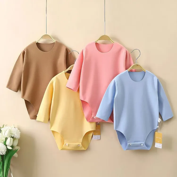 婴儿德绒保暖哈衣春秋冬季面料儿童爬服新生儿宝宝包屁护肚连体衣商品图