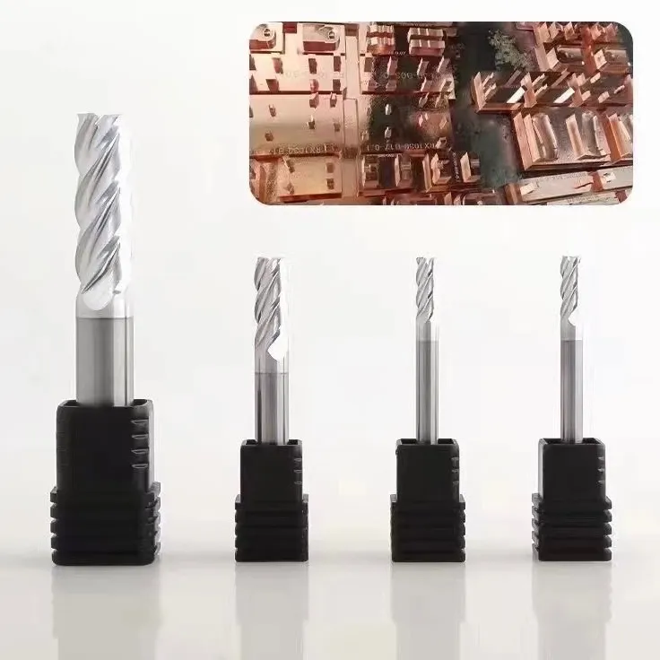 高光铜公电极专用铣刀超级耐磨体现更好光洁度加工效果光亮无毛刺