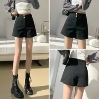 2025高腰A字弹力棉女短裤显瘦高腰微阔腿百搭休闲韩版时尚网红