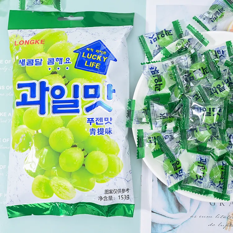 龙客韩式葡萄青提味水果糖硬糖办公室休闲零食网红韩剧招待糖果