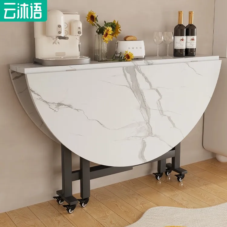 餐桌折叠餐桌网红家具折叠桌折叠圆桌小户型可折叠家用餐桌椅组合