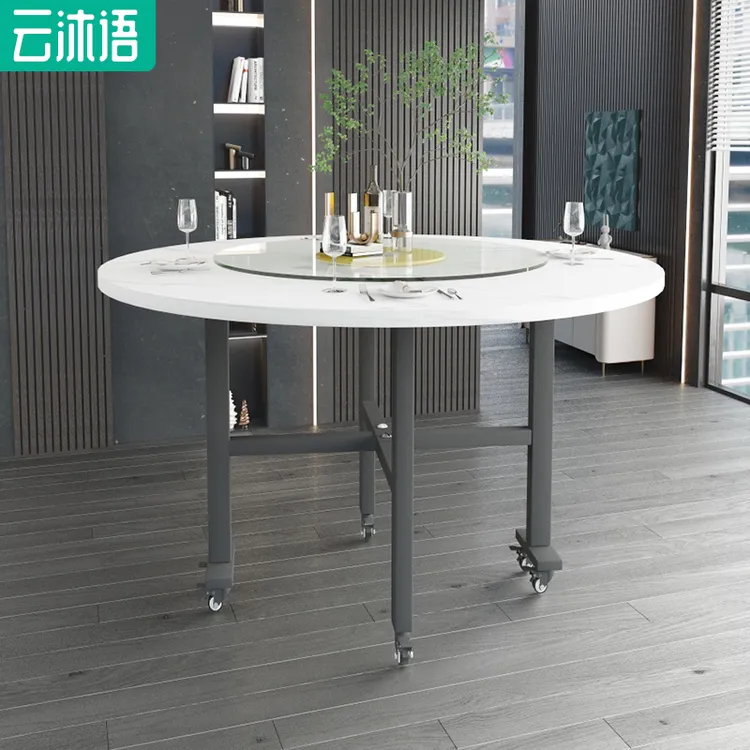 云沐语桌子吃饭家用折叠餐桌饭桌子饭桌免安装客厅可移动简易圆桌