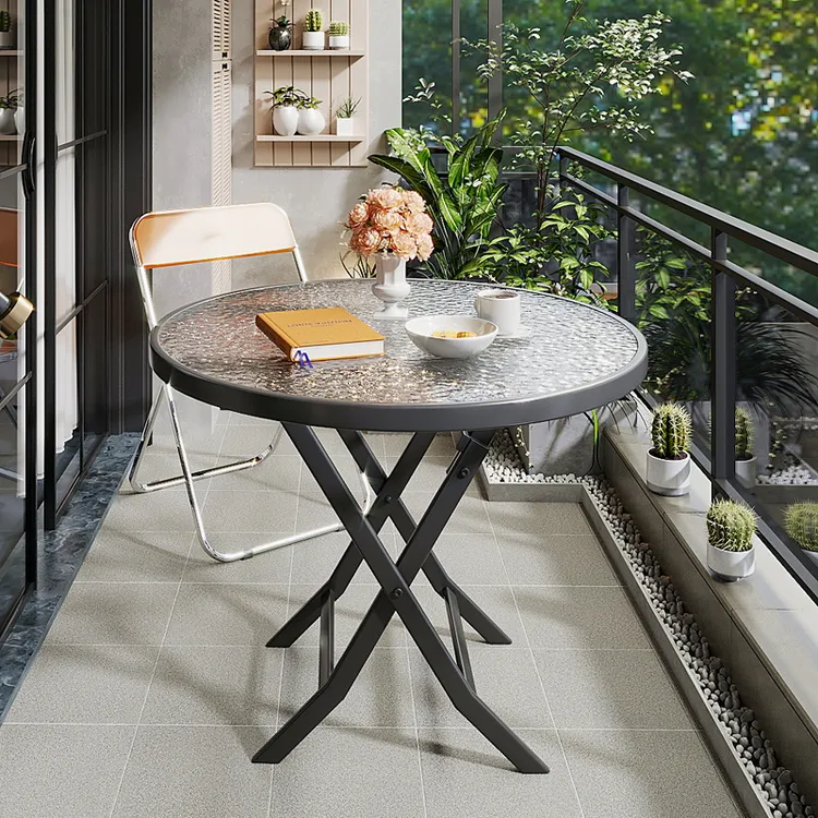 折叠桌便携式阳台桌小桌子可折叠餐桌家用圆桌小户型室外吃饭摆摊