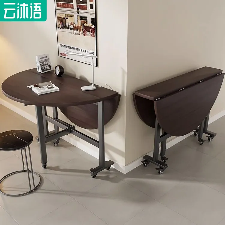 云沐语折叠桌子餐桌圆桌家用餐桌伸缩饭桌小户型可移动简易吃饭桌