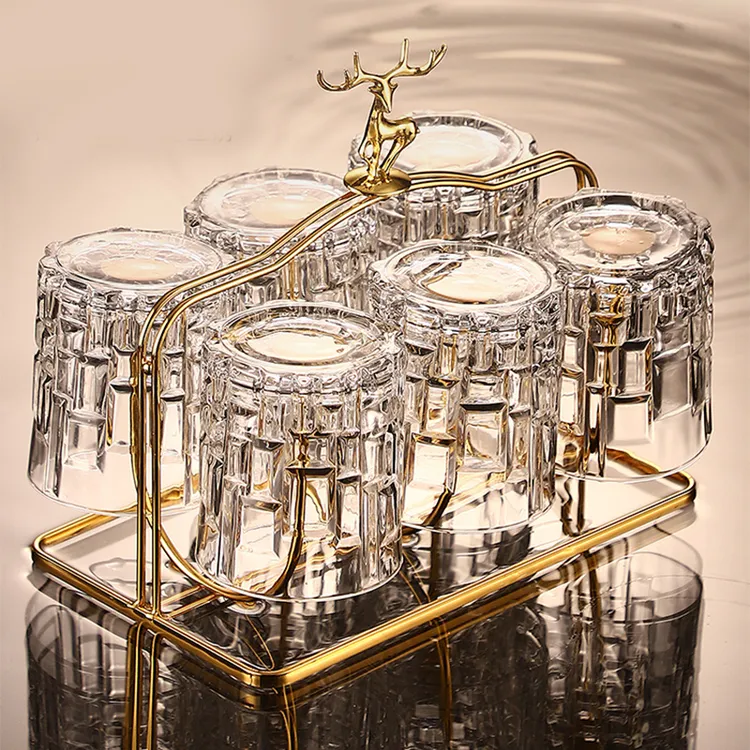 创意家用大容量水晶透明玻璃洋酒杯子威士忌专用杯网红轻奢套装