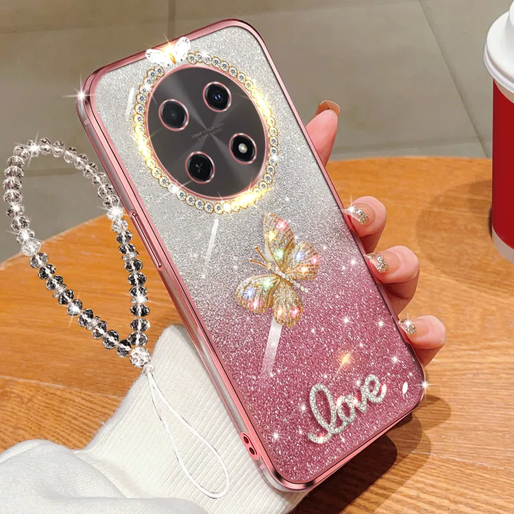 华为畅享70pro手机壳镶钻防摔CTR-AL20保护套闪粉蝴蝶女款时尚软