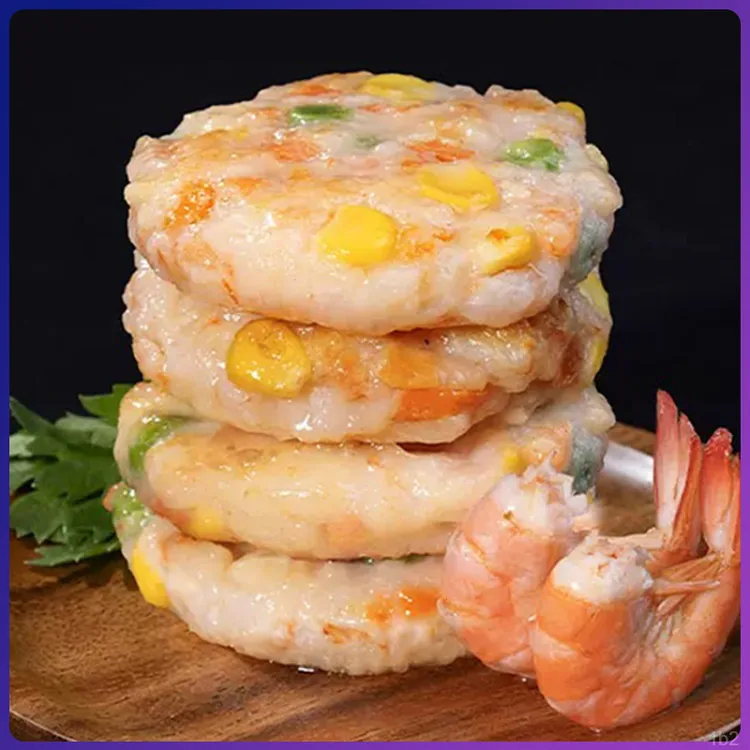 虾仁饼儿童早餐半成品空气炸锅速冻果蔬鲜虾饼营养速食代餐冻虾排