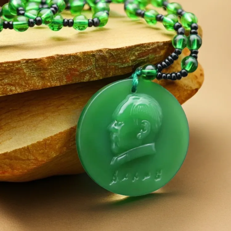 非金属玻璃吊坠 毛主席吊坠 项链 仿玉车挂坠挂件伟人项链吊坠