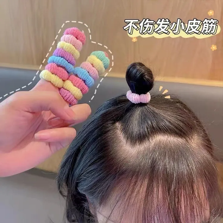 韩版糖果色儿童橡皮筋头绳女童扎弹子发圈无缝高弹力皮圈宝宝发饰