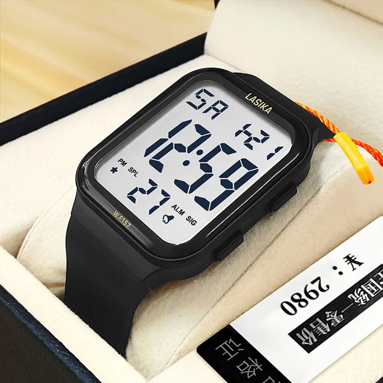 老人手表整点报时语音大数字闹钟中老年男女同款智能电子手表防水