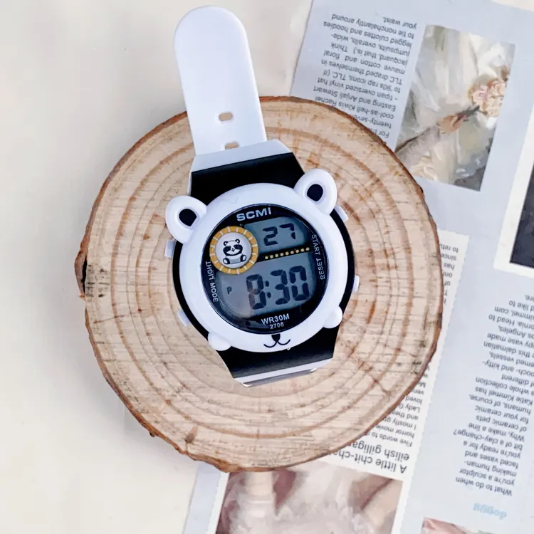 儿童看时间的手表小学生发光玩具可爱女孩防水兔子猫咪男孩电子表