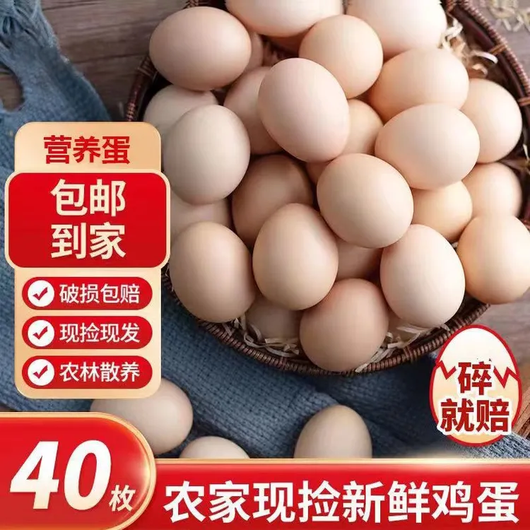 现捡现发 农家40枚土鸡蛋散养正宗农产品笨鸡蛋柴鸡蛋草鸡蛋营养