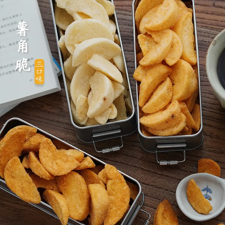夏午三点 薯角脆海盐芝士蒜香黄油甜辣味厚切原香土豆块休闲零食