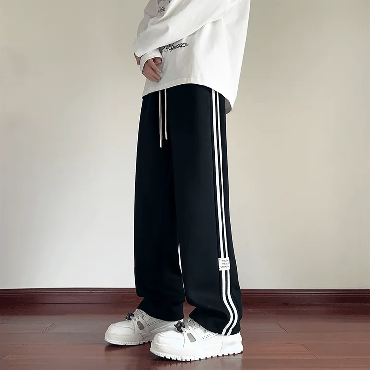 秋冬休闲裤男新款潮流宽松直筒裤加绒加厚韩版卫裤百搭运动卫裤