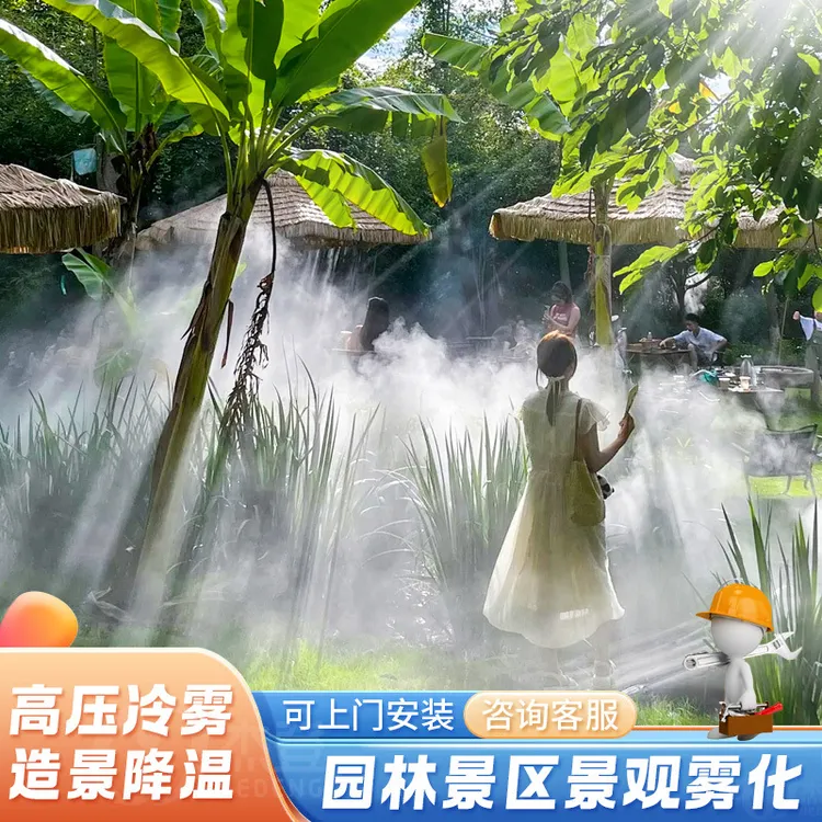 雾森系统人造雾高压喷雾景观园林景区造景造雾机围挡喷淋降温设备